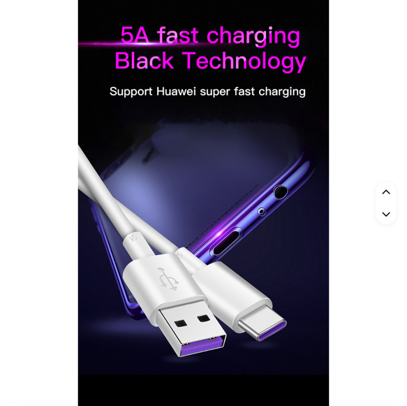 Premium USB to Type-C Fast Charging Cable – 5A High-Speed PVC Data Line Charger for Huawei, Samsung & More - Image 3
